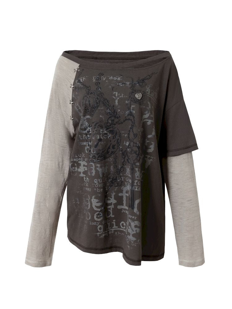 One-shoulder long-sleeved T-shirt【s0000013468】