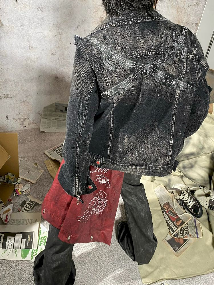 Leather Slanted Lapel Jacket【s0000010875】