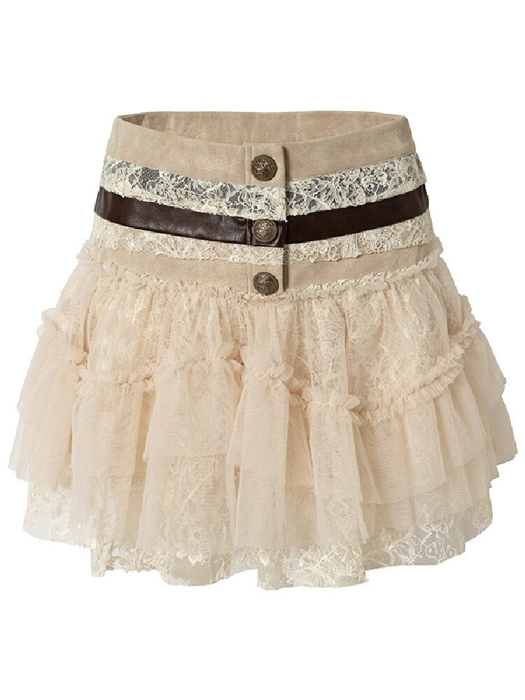 Vintage Layered Mesh Puffy Skirt【s0000019151】