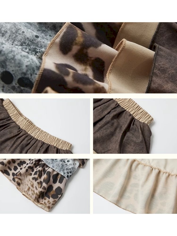 Printed splicing bustier cake skirt【s0000012271】