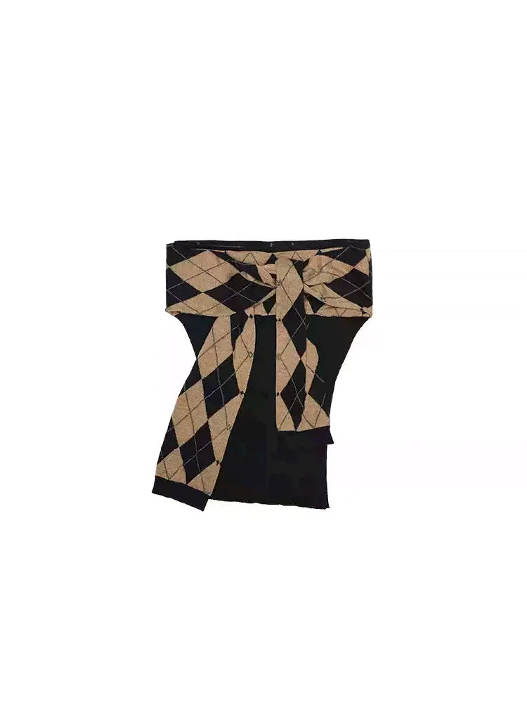 Knit Tie Bandeau Tank Top【s0000011856】