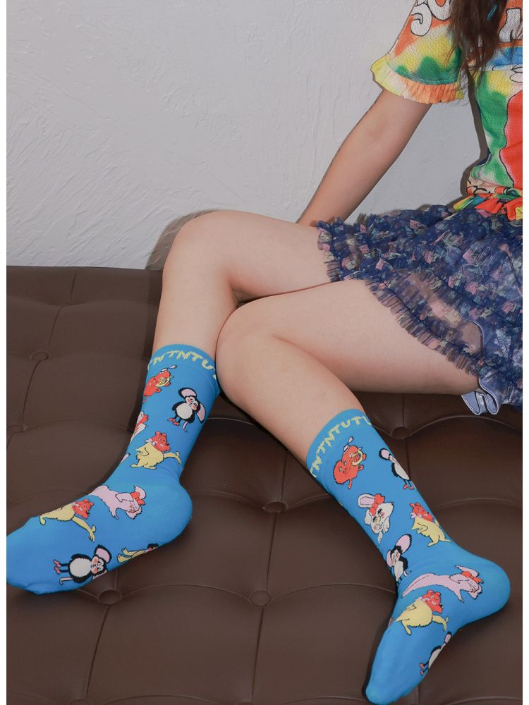 Blue Critter Mid Calf Socks【s0000013332】