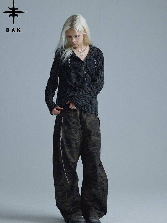 Vintage Distressed Camo Pants【s0000018556】