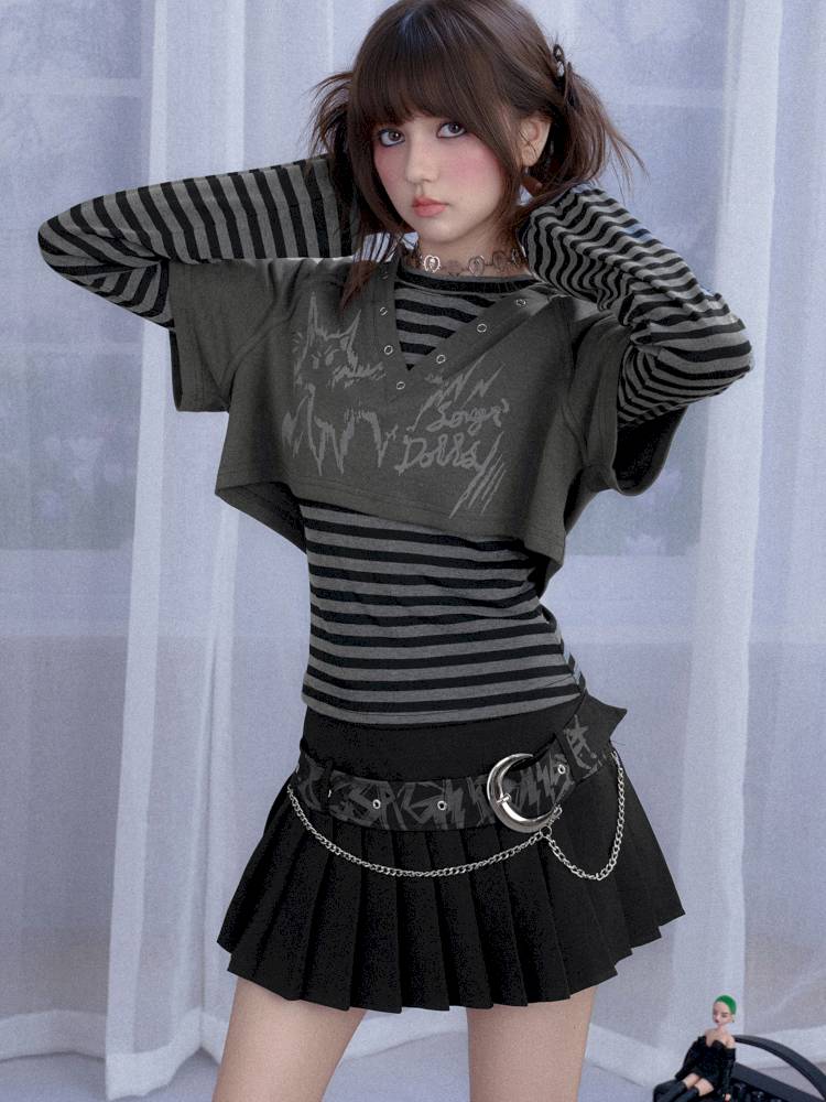 Two-Piece Suit Hooded T-Shirt【s0000014367】