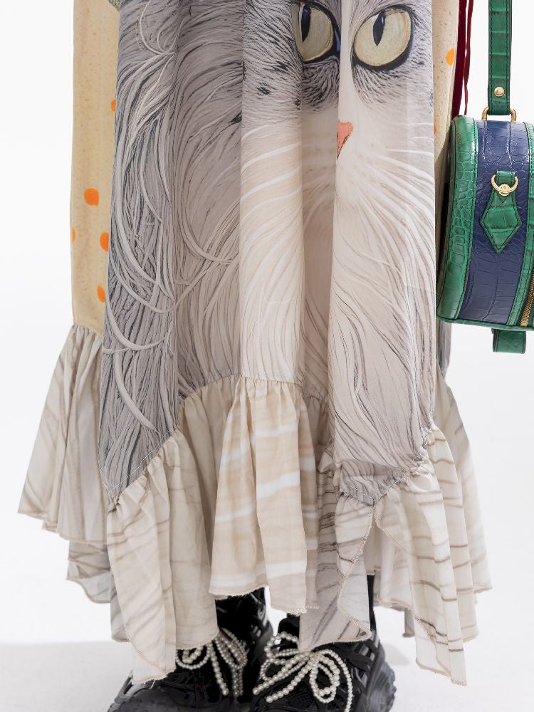 Printed Long Loose Dress【s0000011312】