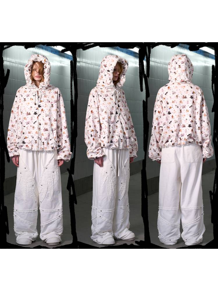 Puppy Print Sweatshirt Jacket【s0000014413】