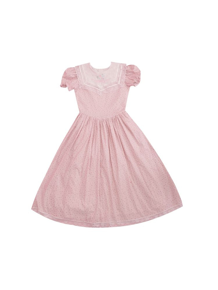 Embroidered Princess Waistline Dress【s0000013496】
