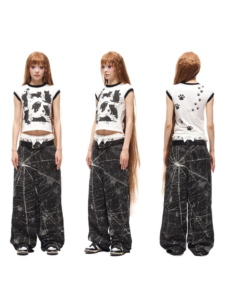 Small Sticker Print Shorts Shorts Aloe Pants【s0000012603】