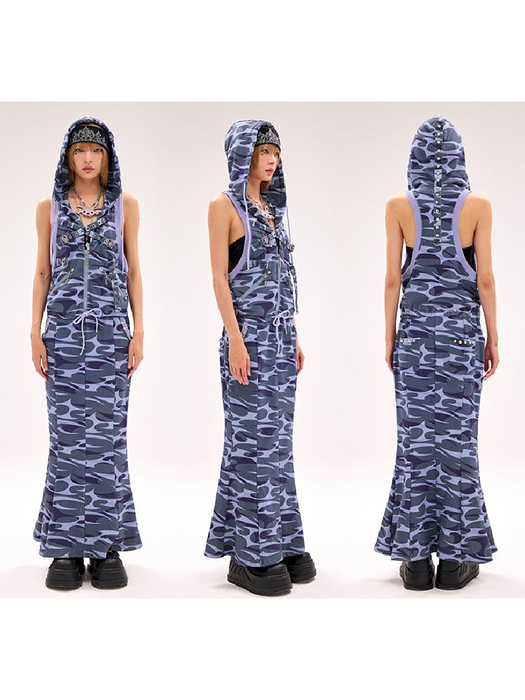 Totem Camouflage Squid Fishtail Dress【s0000012177】