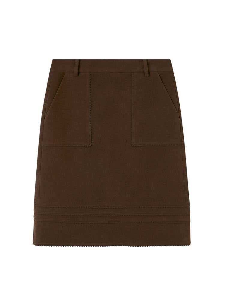 Large Pockets Leather Skirt【s0000014410】