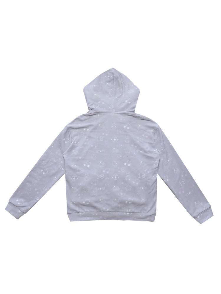 Ghost Horse Gray Rabbit Ear Hooded Sweatshirt【s0000014694】