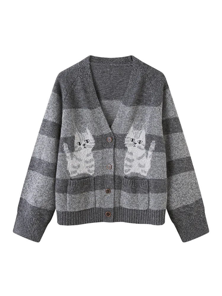 Relaxed-Fit Long-Sleeve Knit Cardigan【s0000014062】