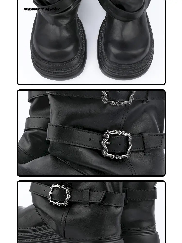 Thick Sole Mid-Calf Western Boots【s0000014186】