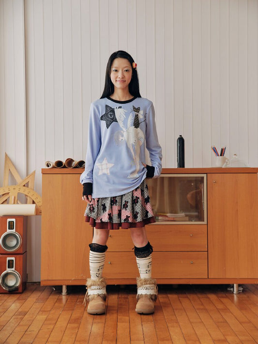 Illustration Fleece Lined Top Cardigan【s0000018706】