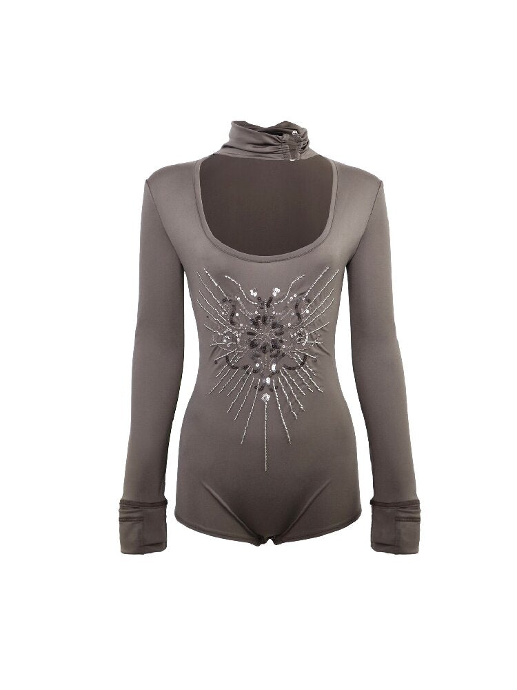 Sequin Embroidery Stretch Bodysuit【s0000016066】
