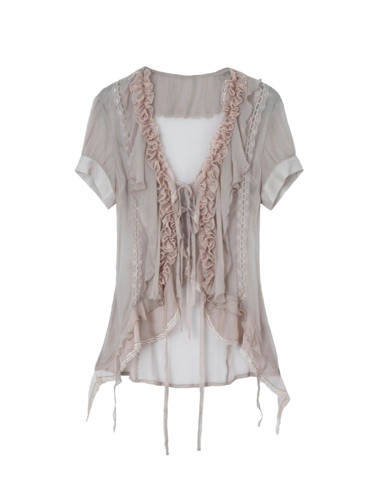 Multi-Layer Ruffled Irregular Hem “Jellyfish” Shirt【s0000012831】