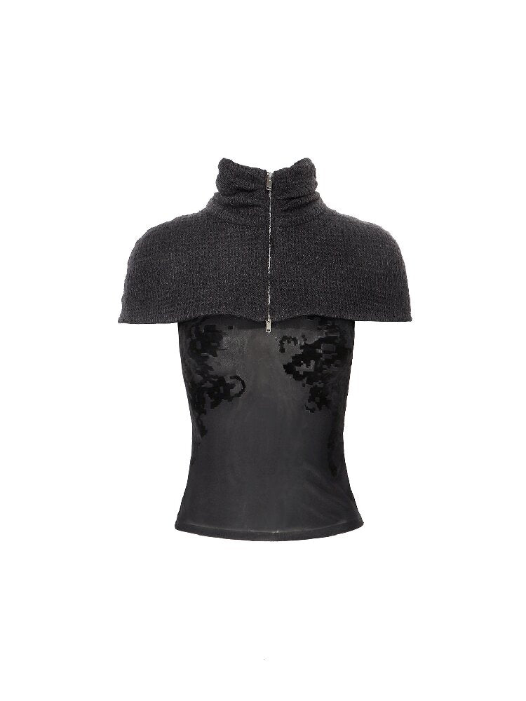 Detachable Knitted Mesh Shawl Vest【s0000016674】