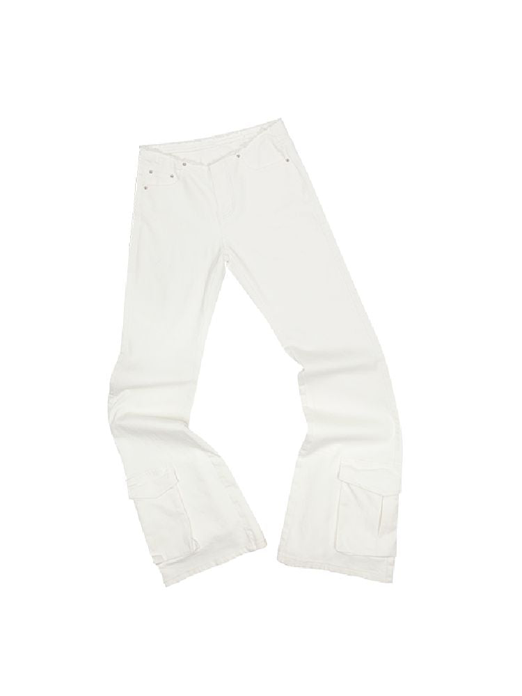 Washed Canvas Retro Flared Pants【s0000011574】