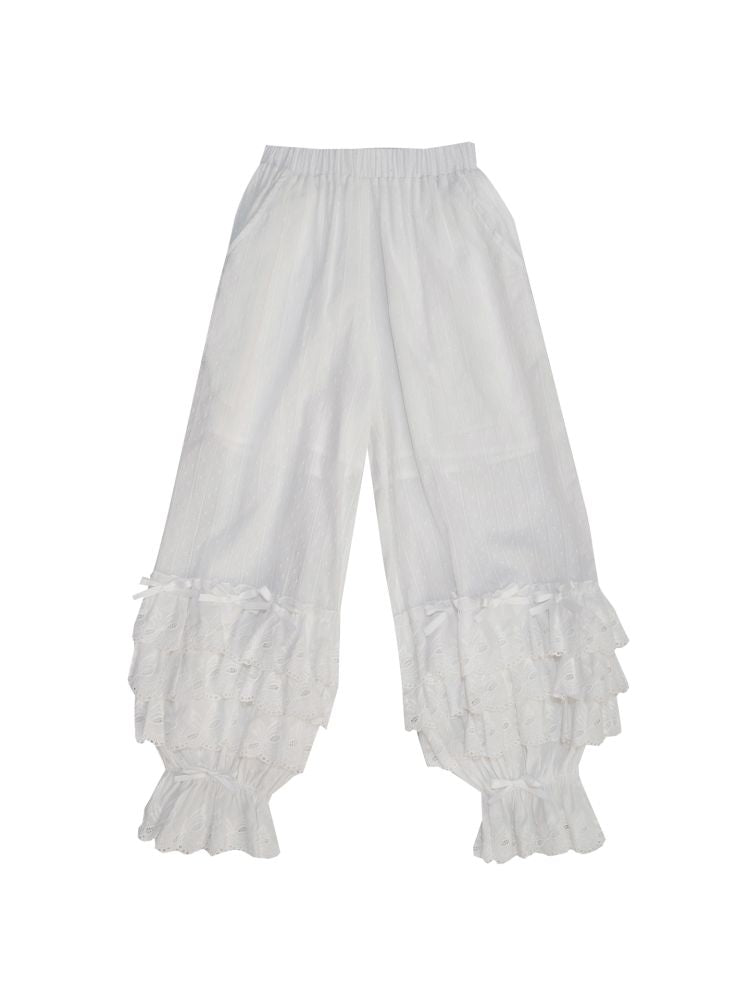 Cute bubble multi-layered lace bows pants【s0000012765】