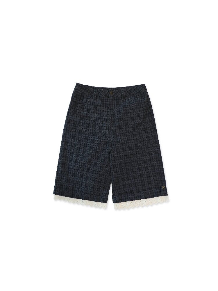 Lace Patchwork Vintage Plaid Pants【s0000017934】