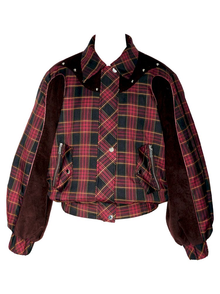 Cubic Stripe Design Short Jacket Set【s0000006259】