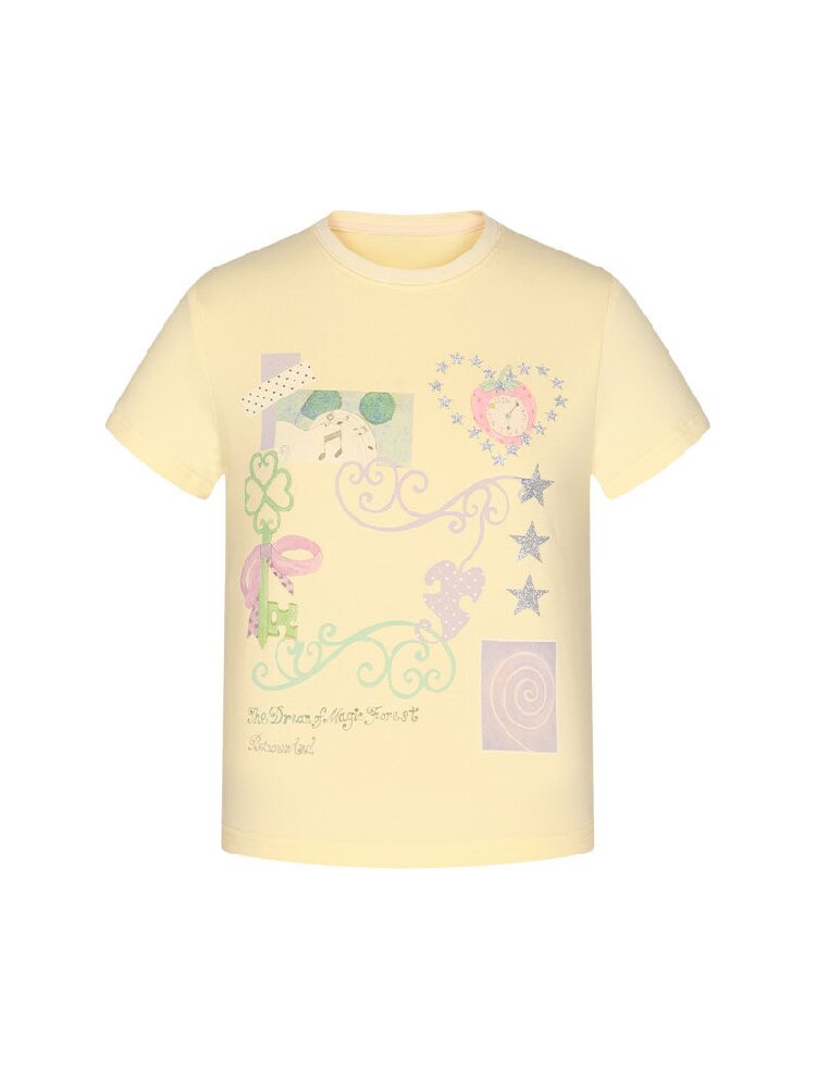 Two Color Vine Slim Short T-Shirt【s0000016407】