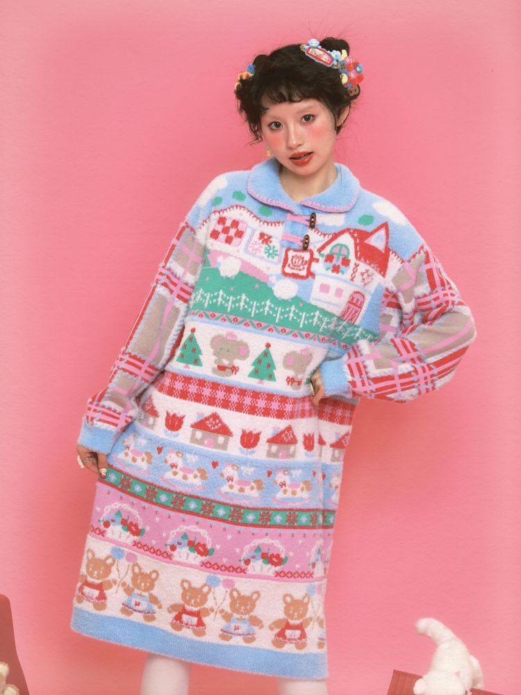 Knit Sweater Dress Long【s0000011322】