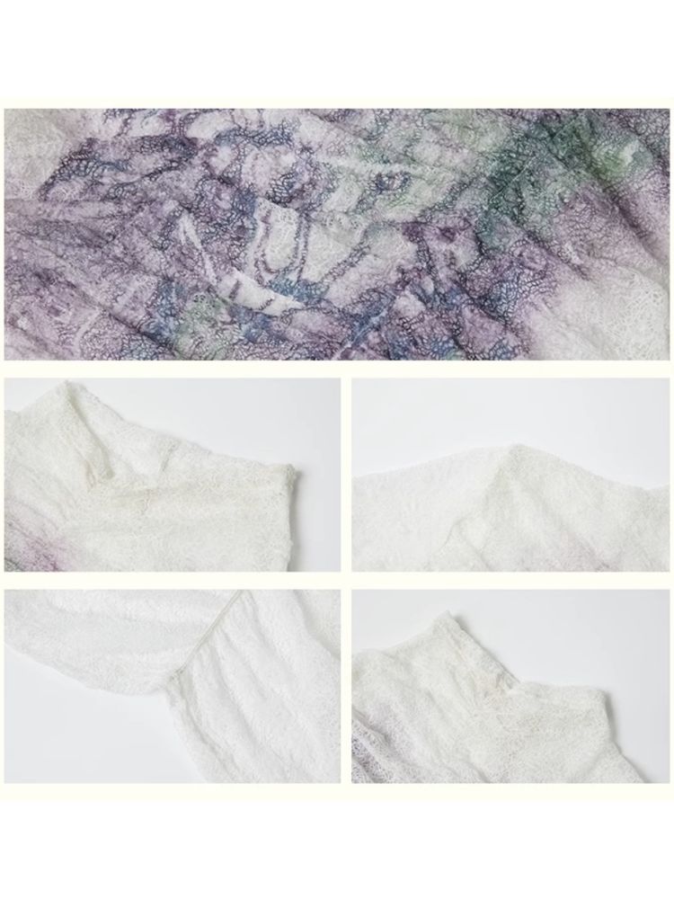 Slim short-sleeved printed tops【s0000012272】