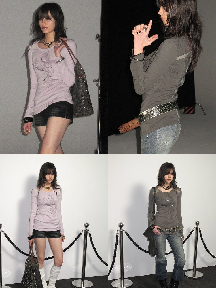 Two Tone Mesh Patterned T Shirt【s0000016235】