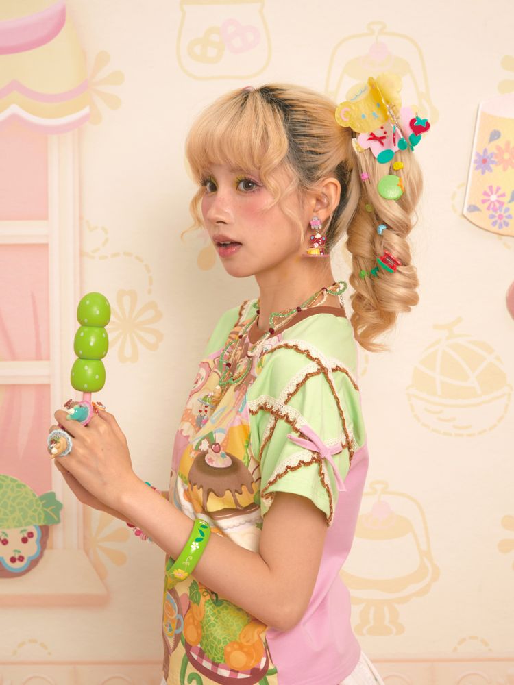 Patchwork Color Collision Neck T-Shirt【s0000013347】