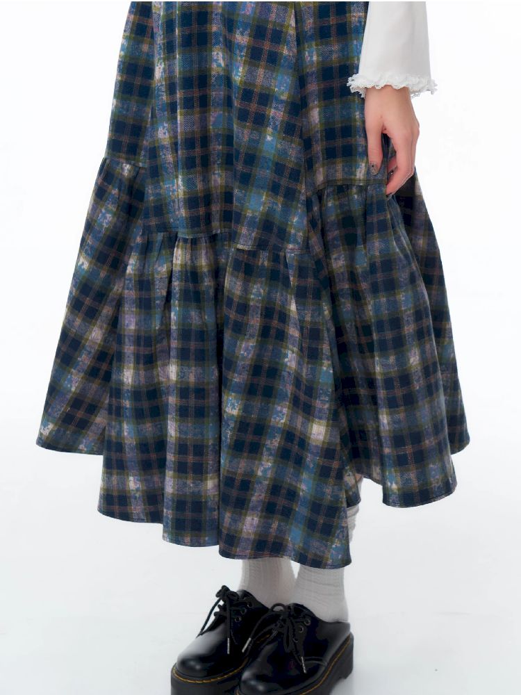 Cat Plaid Waist Slim Back Dress【s0000011492】