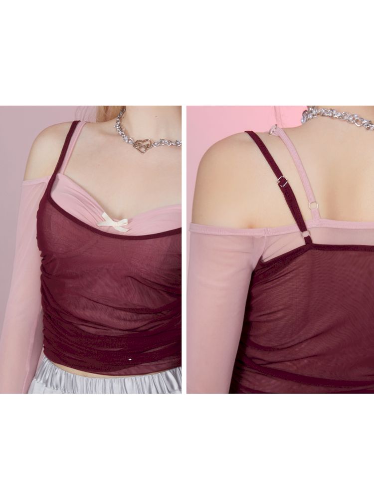 Fake Two Pieces Short Top t-shirt【s0000007852】