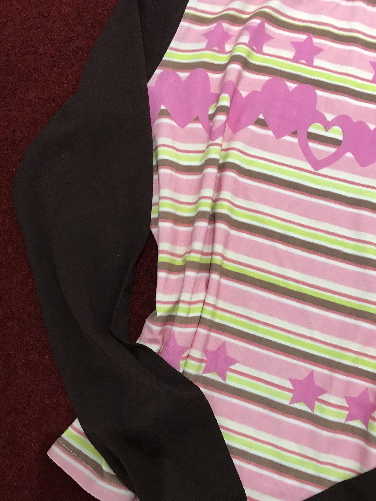 Old Asian Print Striped Elastic Top【s0000018672】