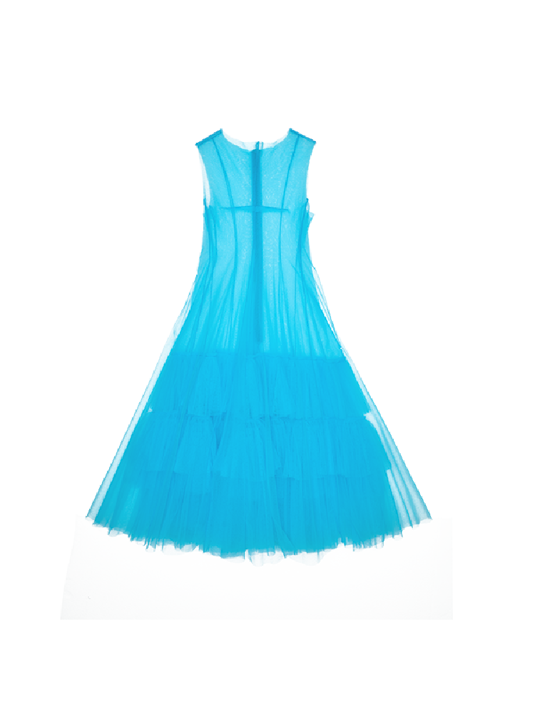 Mesh Sheer Layered Sleeveless Dress【s0000011564】