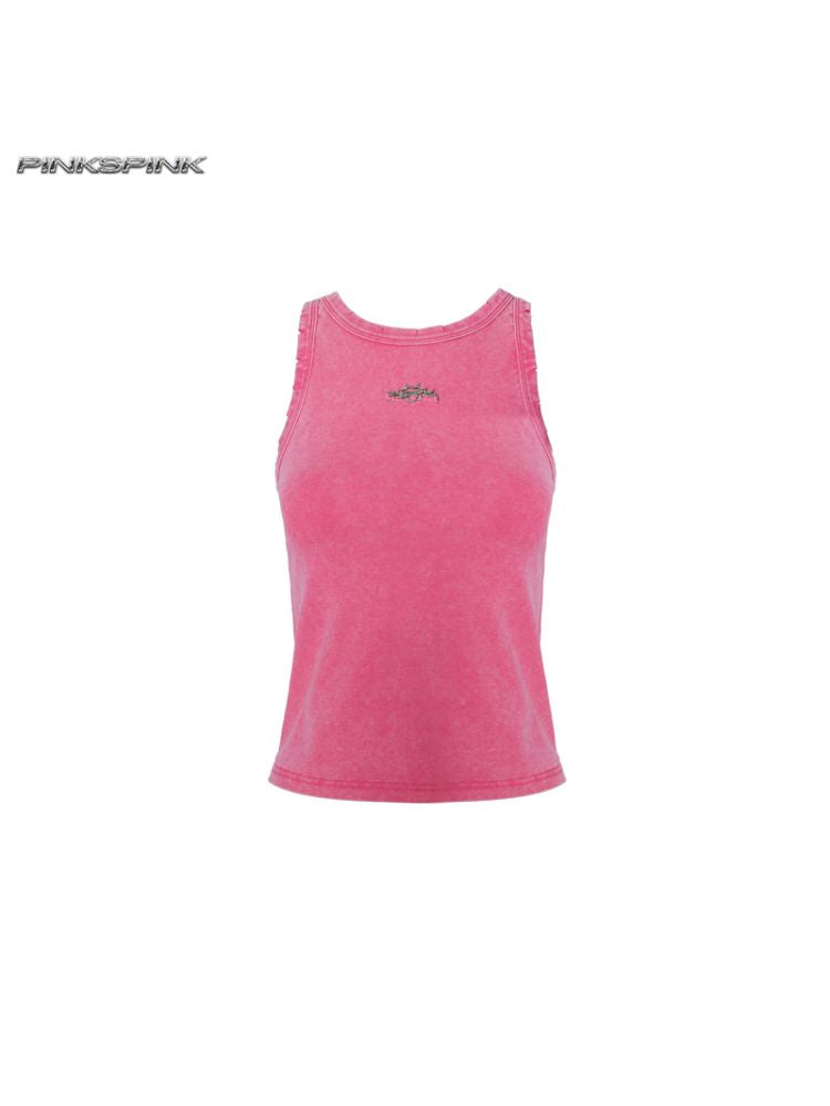 Metal logo elastic slim-fit top【s0000012973】