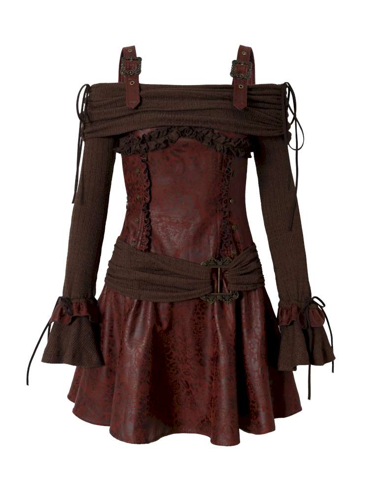 Vintage Punk Patchwork Knit Dress【s0000014651】