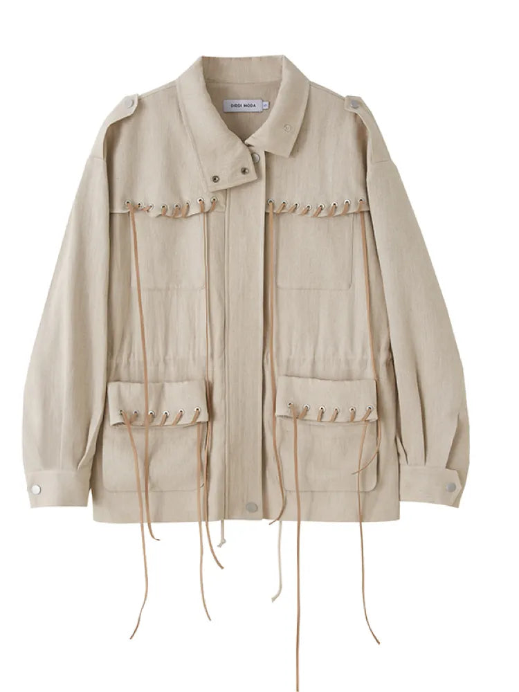 Pocket Drawstring Windbreaker-Style Trench Coat【s0000014060】