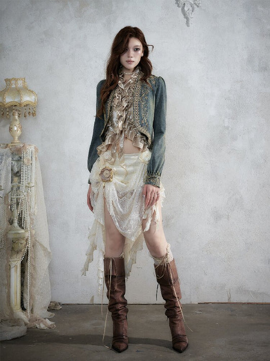 Vintage Court Baroque Denim Jacket【s0000018531】