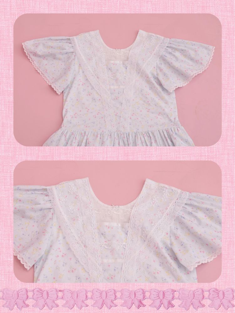 Lace Navy Neck Blue Dress【s0000013495】