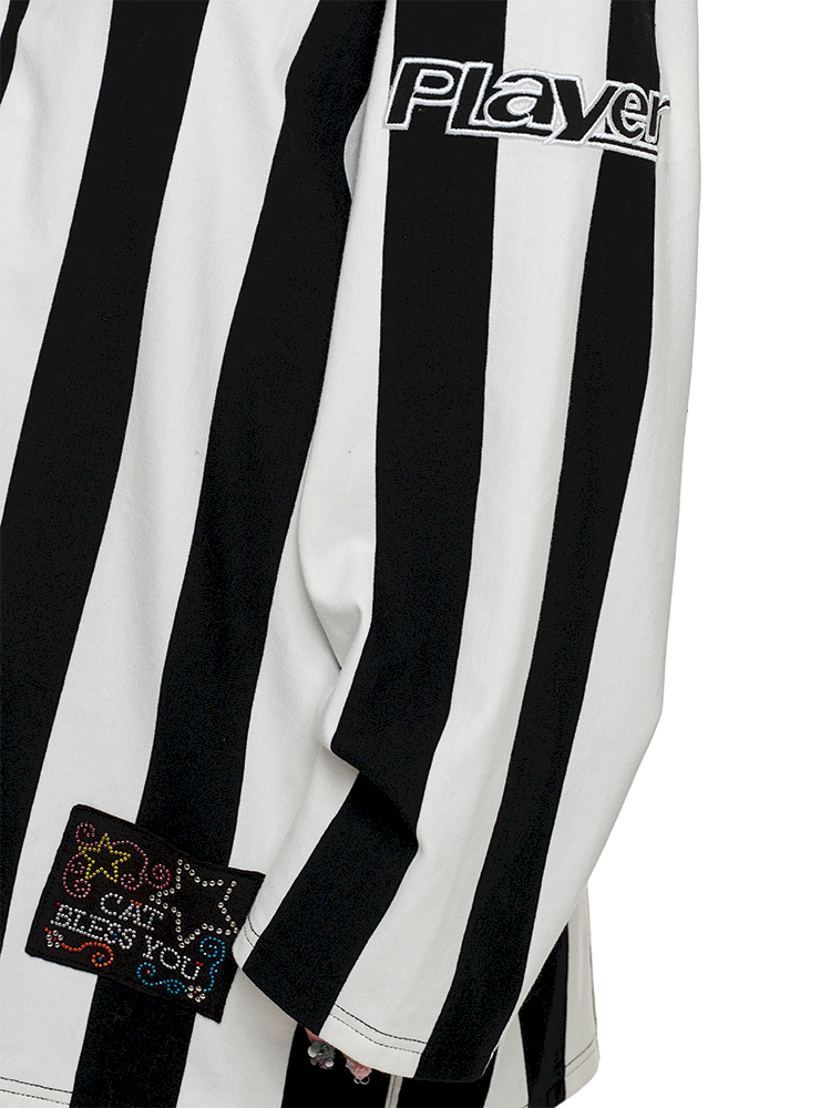 Black and white POLO Collar Ballgown【s0000011606】