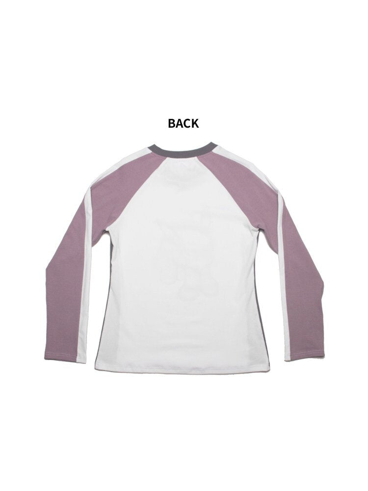 Distressed Contrast Long Sleeve Tee【s0000018043】