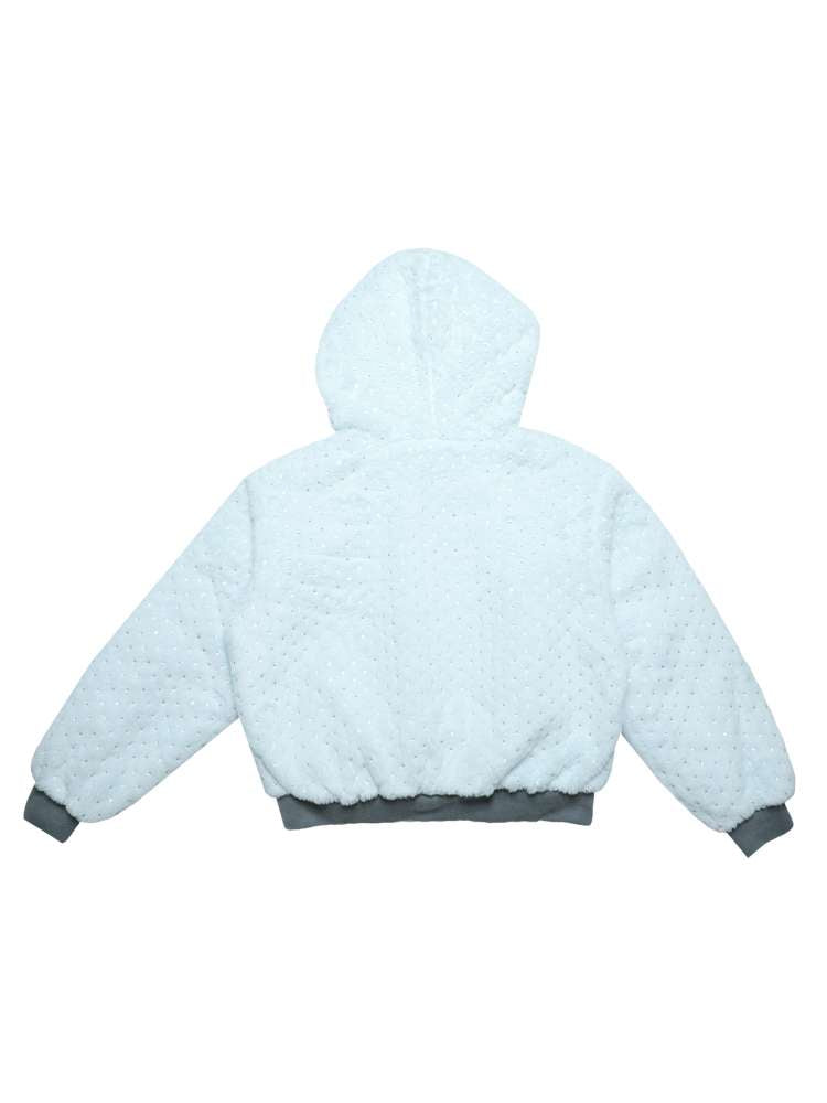Mint Green Cotton Star Plush Hooded Jacket【s0000014693】