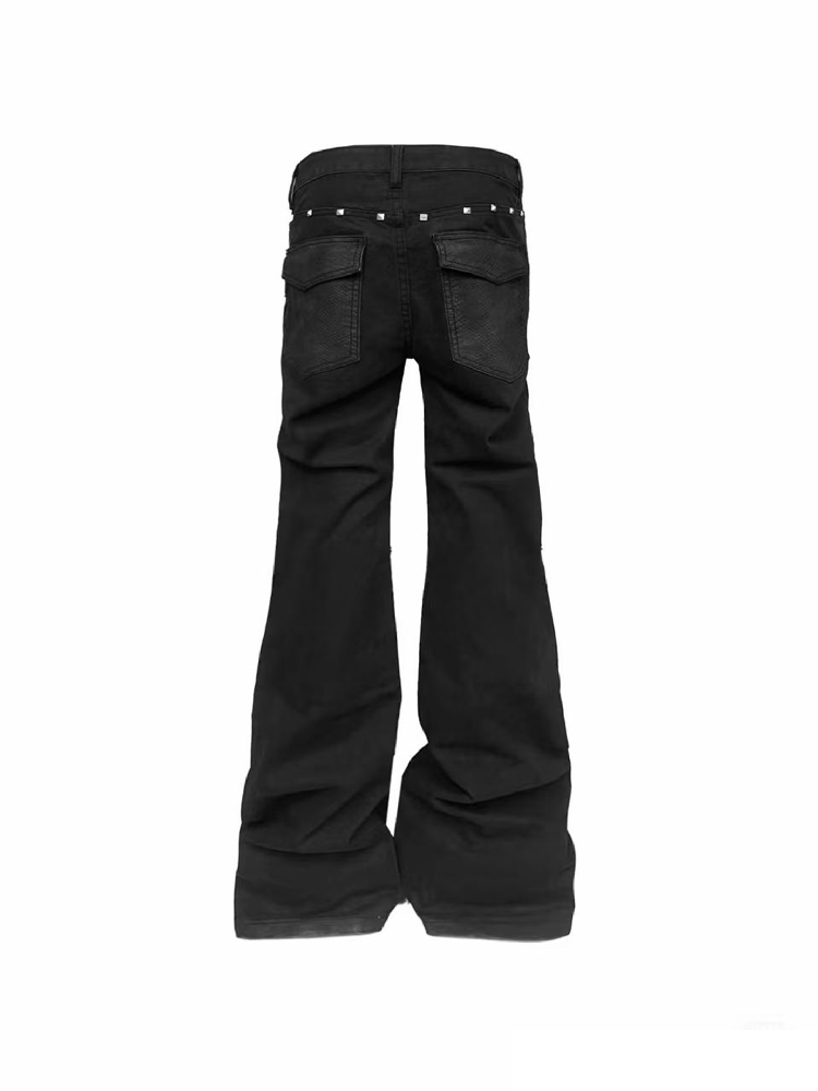 Snake Washed Pocket Stacked Jeans【s0000018191】