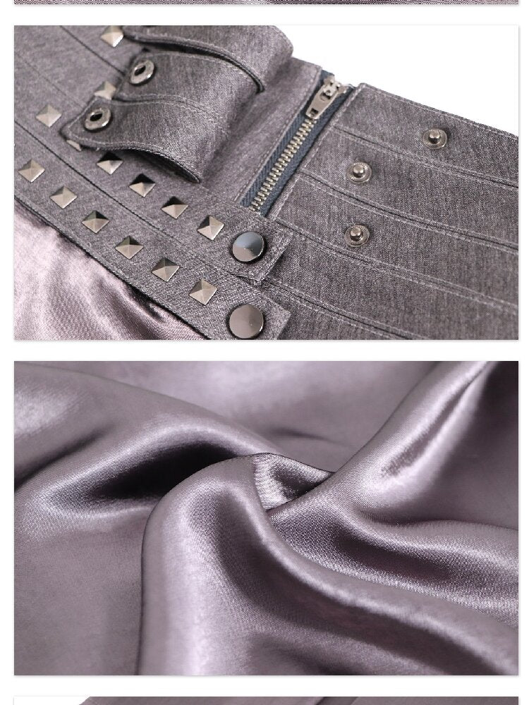 Studded Satin Lace Panelled Skirt【s0000016068】