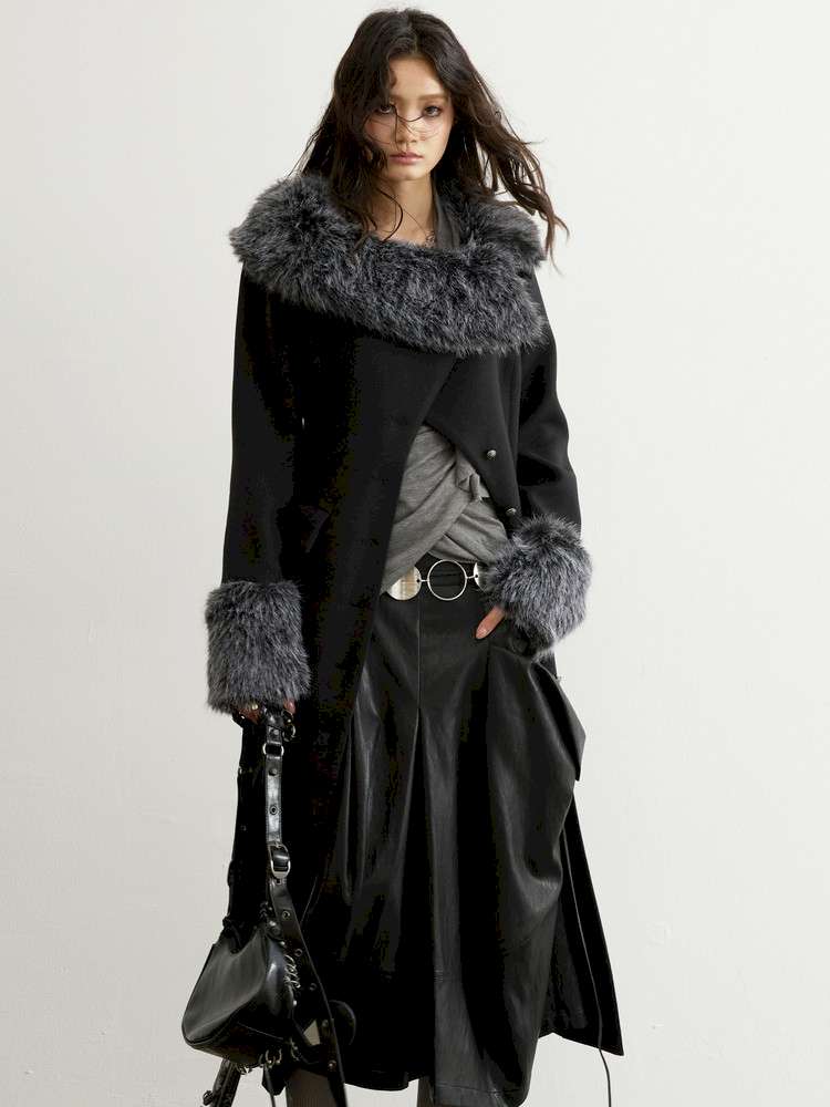 Diagonal Collar Waist Woolen Coat【s0000015197】