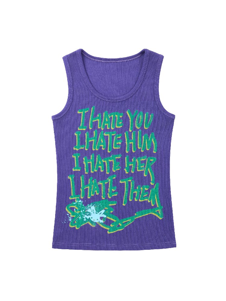 Hate Printed Vest【s0000017291】