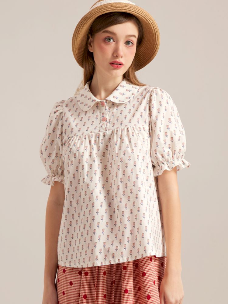 Doll Neck Customized Cotton Shirt【s0000007662】