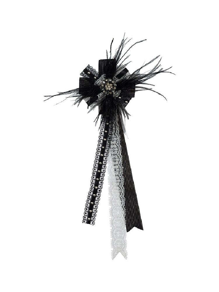 Court Lace Satin Ribbon Brooch【s0000017246】