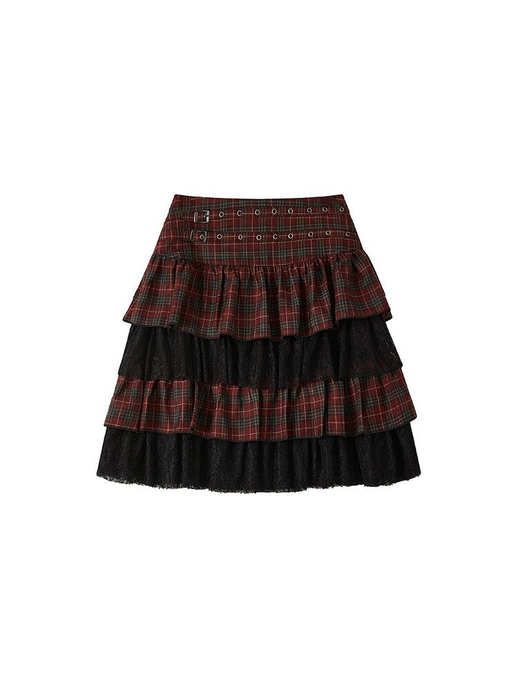 Plaid Cut Slightly Flared Fit Pants【s0000017898】