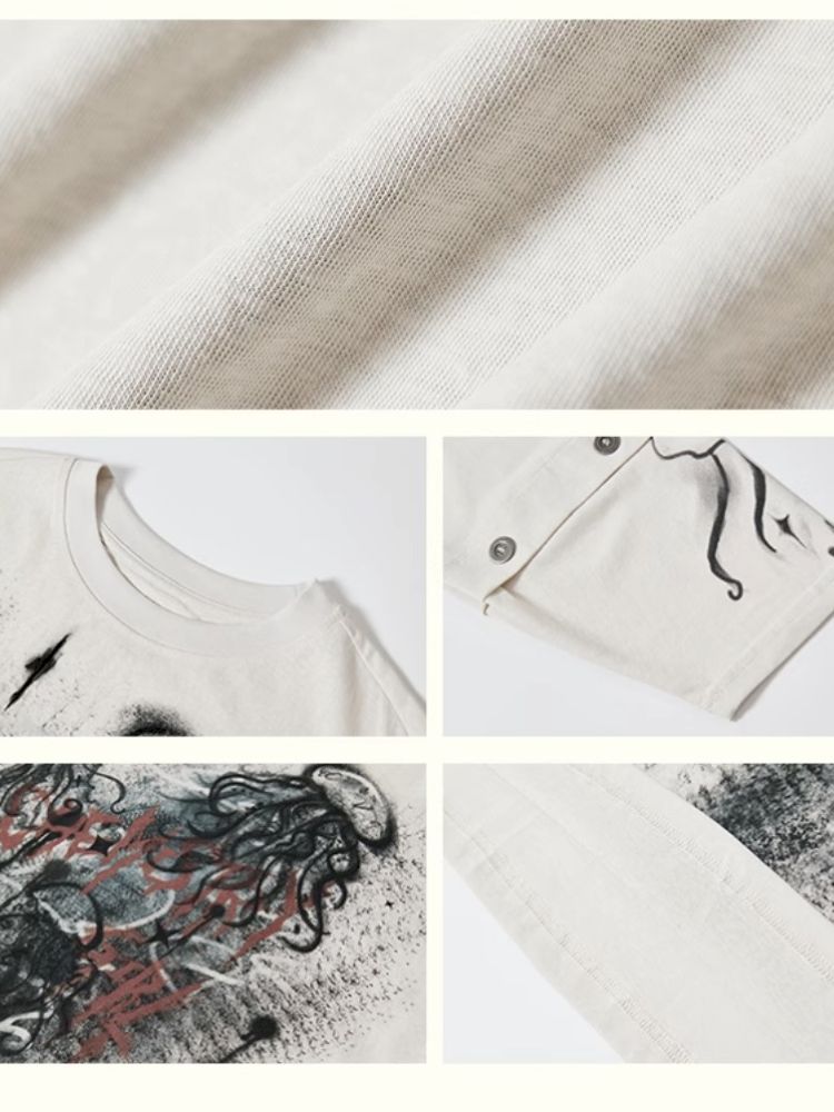 Jellyfish Print Long Sleeve T-shirt【s0000012283】